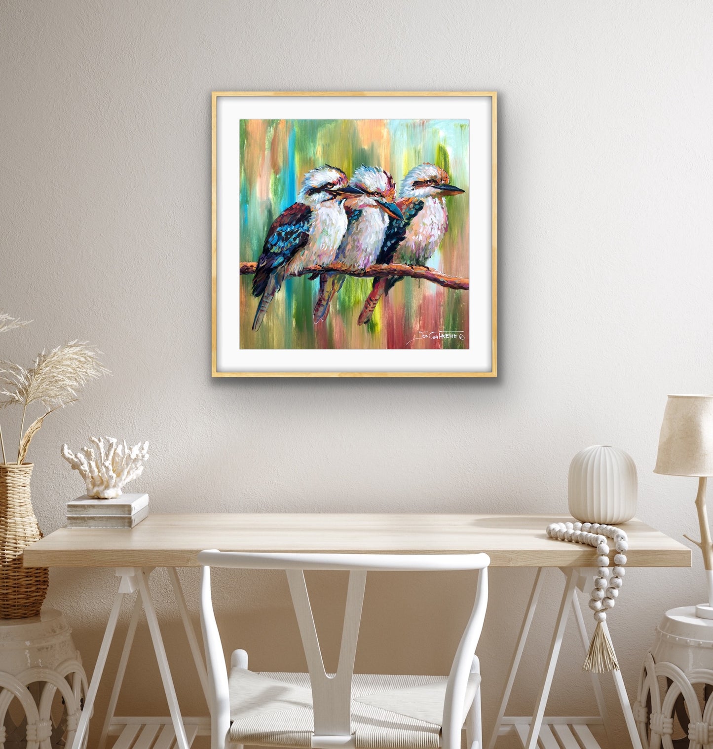 Three Kookaburras - Reproduction Print