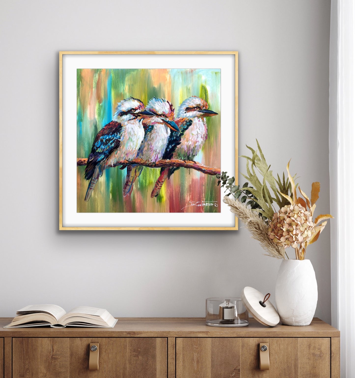 Three Kookaburras - Reproduction Print