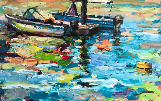 Boats in Lagoon - Plein Air