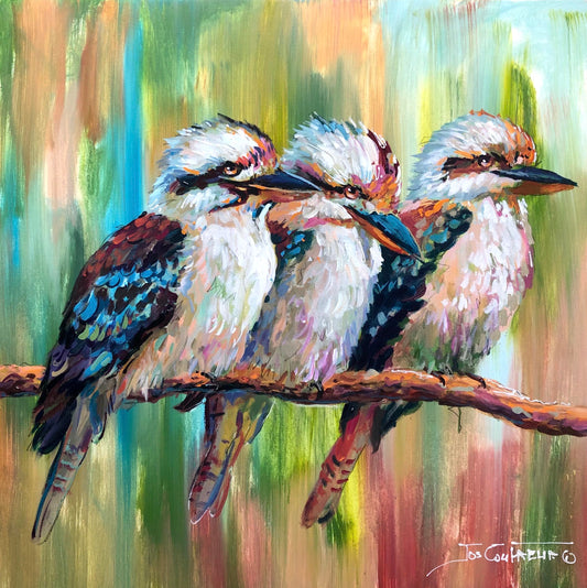 Three Kookaburras - Reproduction Print